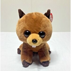 Ty Velvety Beaver Ritchie Plush Stuffed Animal big Eyes Buckteeth 10"  heart tag
